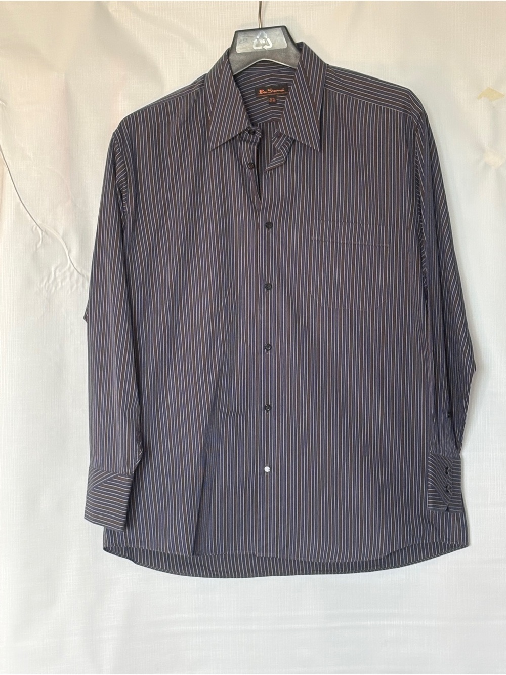 Ben Sherman Men's Navy Stripe Dress Shirt